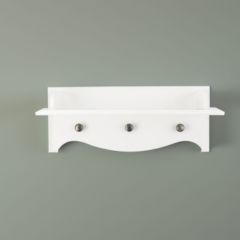 Image showing the Clara Shelf With Hanging Pegs, White product.