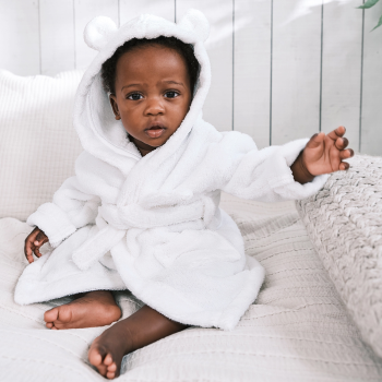 Image showing the Hydrocotton Baby Robe, 0 - 6 Months, White product.