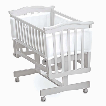Image showing the Mesh 4 Sided Crib Liner, White/White Trim product.