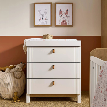 Image showing the Rafi Chest of Drawers with Changing Unit, Oak/White product.