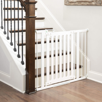 Image showing the Pressure Fit Wooden Safety Gate, Pure White product.