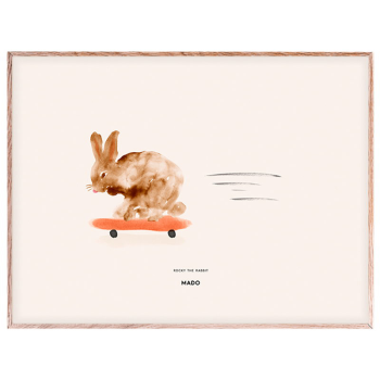 Image showing the All The Way To Paris Rocky the Rabbit Print, 30 x 40cm product.