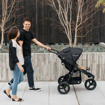 Image showing the Indie All Terrain Three Wheel Eco Pushchair with Recycled Materials, Matte Black product.