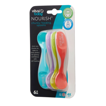 Image showing the NOURISH Pack of 4 Chunky Feeding Spoons, Multi product.
