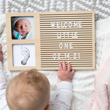 Image showing the Babyprints Letterboard Frame, Wood product.