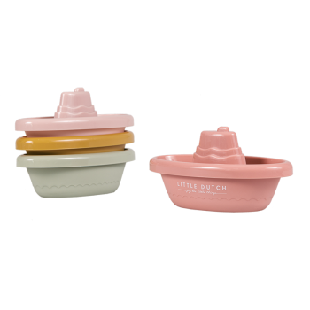 Image showing the Sailors Bay Stackable Boats Bath Toy, Pink product.