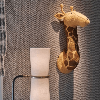 Image showing the Giraffe Head Large Felt Animal Wall Decoration, H65 x W20 x D28cm, Yellow product.