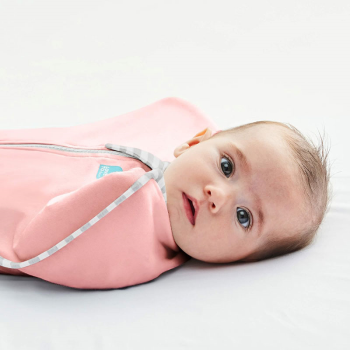 Image showing the Stage 1, Original Swaddle Sleeping Bag, 1.0 Tog, 1 - 3 Months, Dusty Pink product.