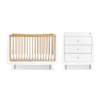 Image showing the SnuzKot Skandi 2 Piece Nursery Furniture Set excl. Mattress, Natural product.