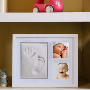 Image showing the Babyprints Keepsake Three Mat Opening Frame - Closed Box, White product.