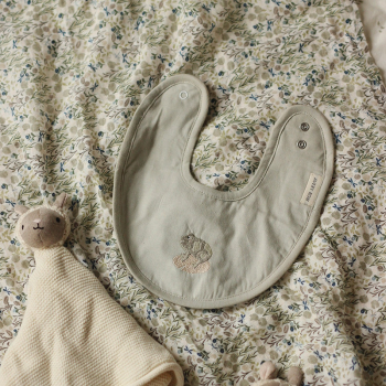 Image showing the Frog Embroidered Cotton Bib product.