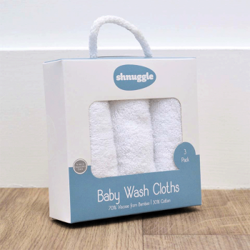 Image showing the Pack of 3 Bamboo Wash Cloths, White product.