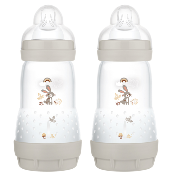 Image showing the Easy Start Colours of Nature Pack of 2 Anti Colic Baby Bottles, 260ml, Matt Taupe product.