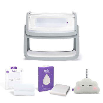 Image showing the SnuzPod4 4 Piece Bedside Crib Starter Set, Dove product.