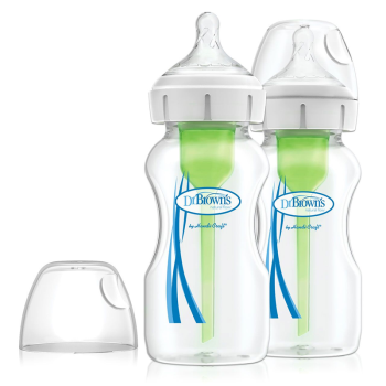 Image showing the Options+ Pack of 2 Baby Bottles, 270ml product.