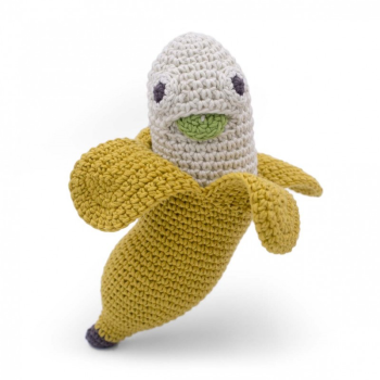 Image showing the Barbara Banana Crochet Rattle, Yellow product.