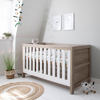 Image showing the Modena 3 in 1 Cot Bed, White/Oak product.