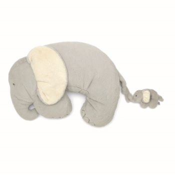 Image showing the Elephant Tummy Time Snuggler, Grey/Oak product.