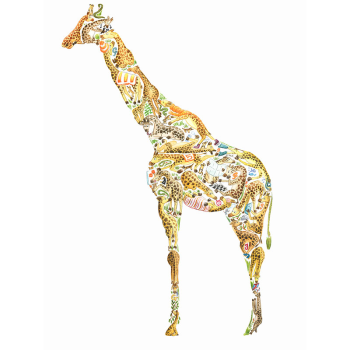 Image showing the G is for Giraffe Alphabet Print, 40 x 30cm, Yellow product.