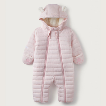 Image showing the Recycled Quilted Pramsuit, 6 - 9 Months, Pink product.