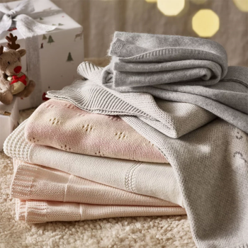 Image showing the Star Cashmere Baby Blanket, 75 x 100cm, Pale Grey Marl product.