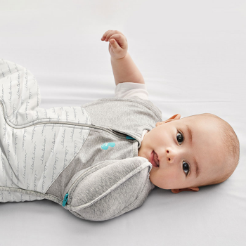 Image showing the Stage 2, Warm Swaddle Sleeping Bag with Removable Sleeves, 2.5 Tog, 3 - 6 Months, White (Dreamer) product.