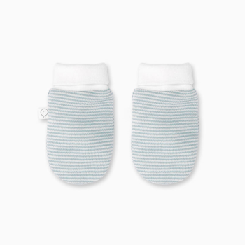 Image showing the Baby Mittens, Blue Stripe product.
