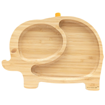 Image showing the Elephant Bamboo Suction Plate, Orange product.