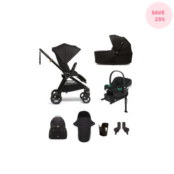 Image showing the Strada 8 Piece Complete Travel System Bundle incl. Cybex Baby Car Seat, Black Diamond product.