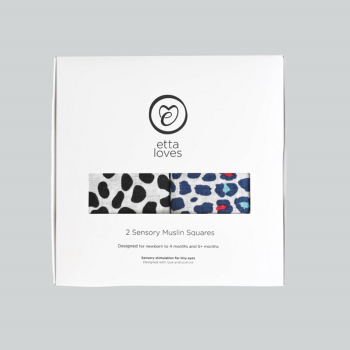 Image showing the Dalmatian & Leopard Pack of 2 Sensory Organic Cotton Muslin Squares, 80 x 80cm, Multi product.