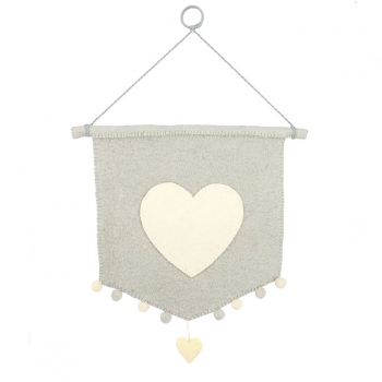 Image showing the Heart Wall Hanging, Grey product.