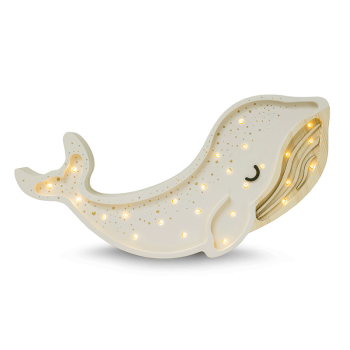 Image showing the Wooden Whale Lamp, Albino White product.