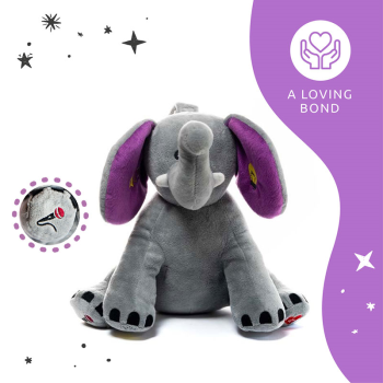 Image showing the Jaspar The Dreamy Elephant Sleep Aid with Voice Recording Function, Grey product.