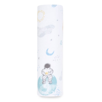 Image showing the Essentials Cotton Muslin Swaddle, 112 x 112cm, Space Explorers product.