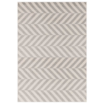 Image showing the Muse Modern Geomeric Chevron Rug, 120 x 170cm, Grey product.