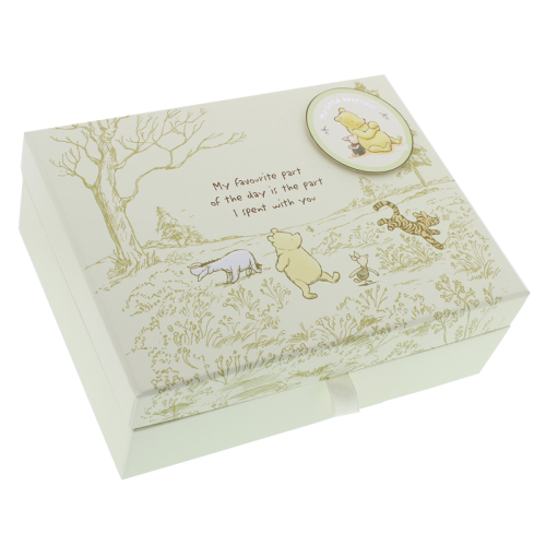 Image showing the Disney Winnie the Pooh Baby Keepsake Box with Drawers, Cream product.