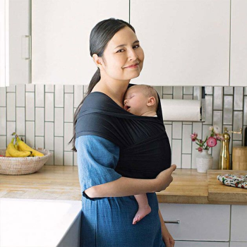 Image showing the Aura Baby Sling Wrap, Pure Black product.