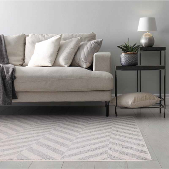 Image showing the Muse Modern Geomeric Chevron Rug, 120 x 170cm, Grey product.