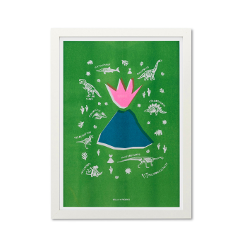 Image showing the Dinosaur Riso Print, A3, Green product.