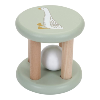 Image showing the Little Goose Wooden Roller Rattle, Olive product.