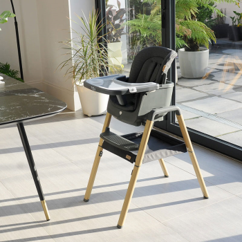 Image showing the Nova Convertible High Chair Bundle, Birth to 12 Years, Grey/Oak product.