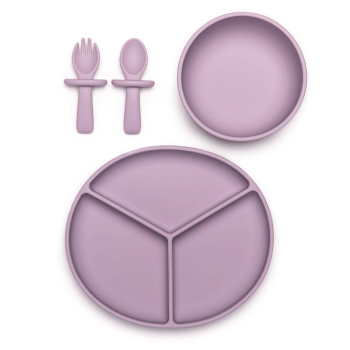 Image showing the My 1st 3 Piece Silicone Weaning Set, Lilac product.