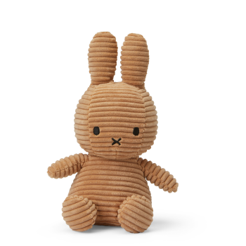 Image showing the Miffy Sitting Corduroy Soft Toy, 23cm, Beige product.