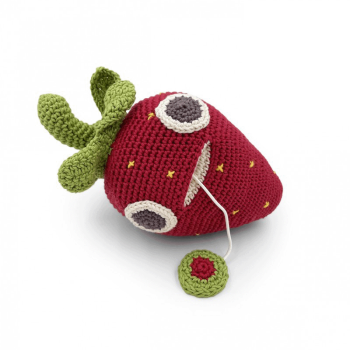Image showing the Georges Strawberry Crochet Musical Pull Toy, Red product.