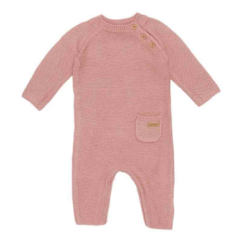 Image showing the Little Pink Flowers Knitted One-Piece Suit, Newborn, Vintage Pink product.