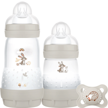 Image showing the Easy Start 3 Piece Colours of Nature Baby Bottle Starter Set, Taupe product.