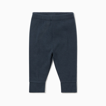Image showing the Ribbed Leggings, 0 - 3 Months, Navy product.