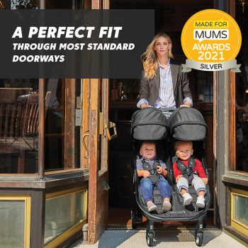 Image showing the City Tour 2 Double Compact Pushchair, Pitch Black product.