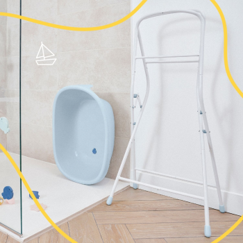 Image showing the Whale Baby Bath Tub Stand, Grey product.
