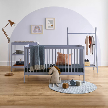 Image showing the Nola 3 Piece Nursery Furniture Set excl. Mattress, Flint Blue product.